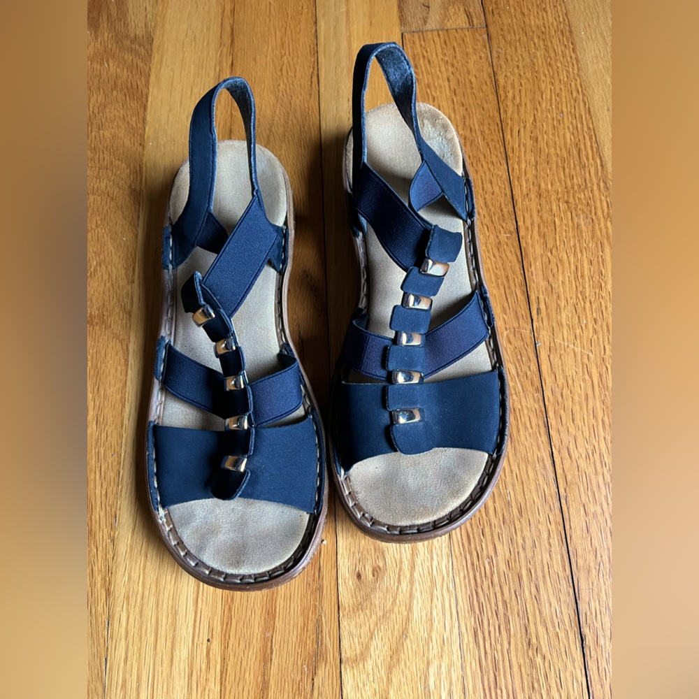Women's Navy Strappy Slingback Sandals Item #3141